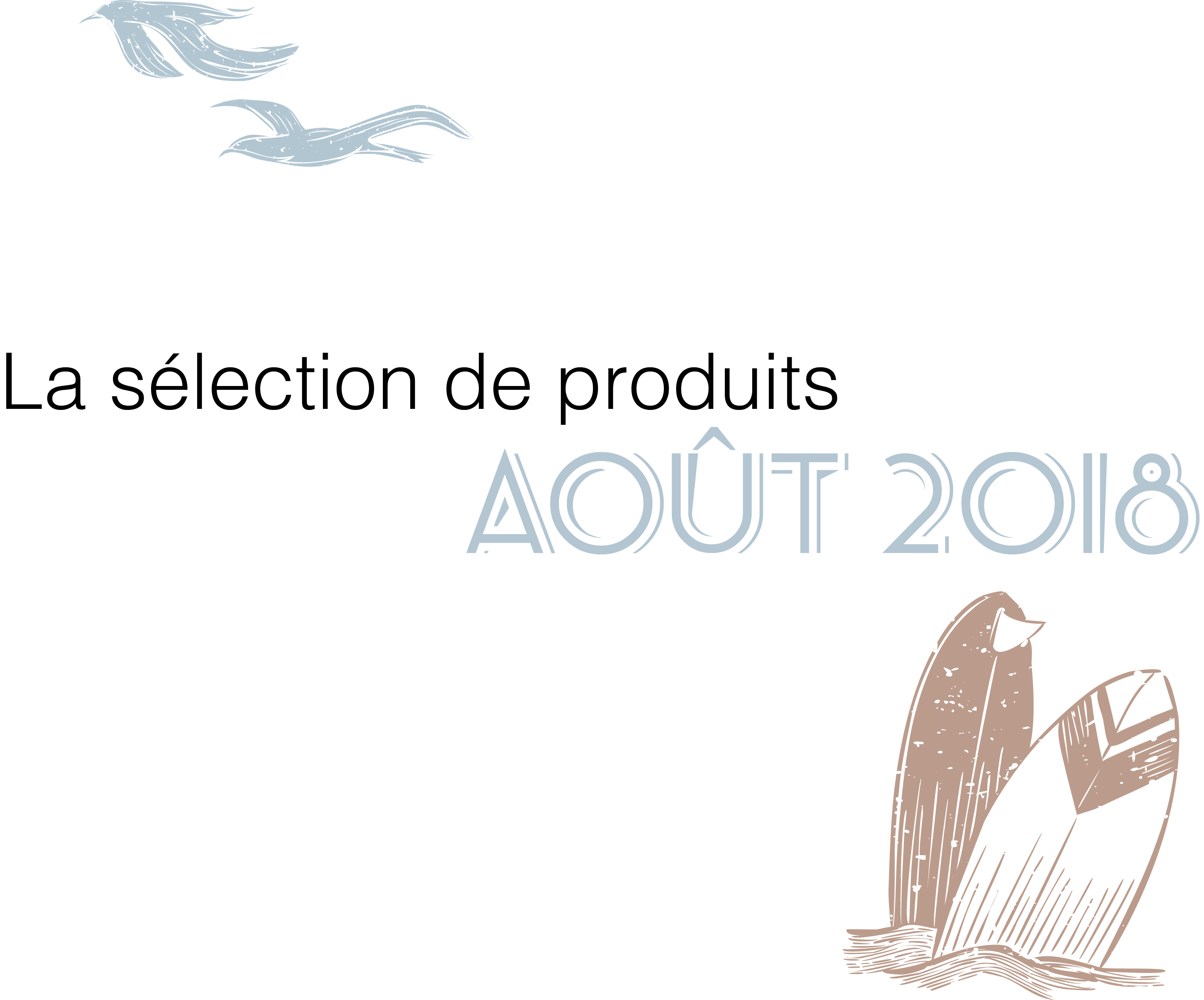 sélection de produits aout 2018