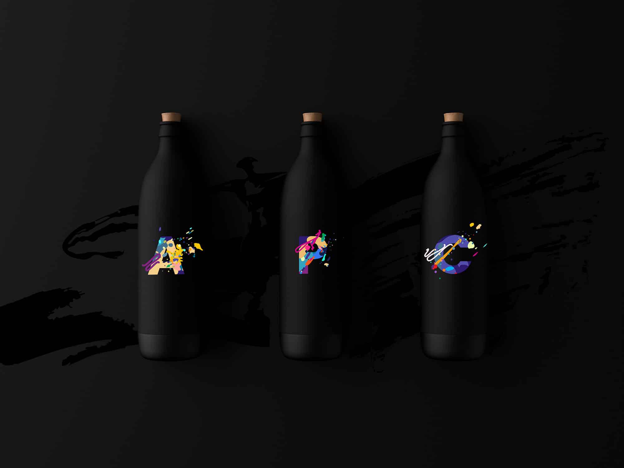 typographie splash bouteille