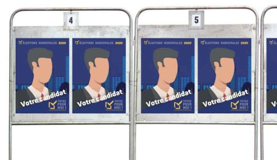 affiches dos bleu pour élections municipales