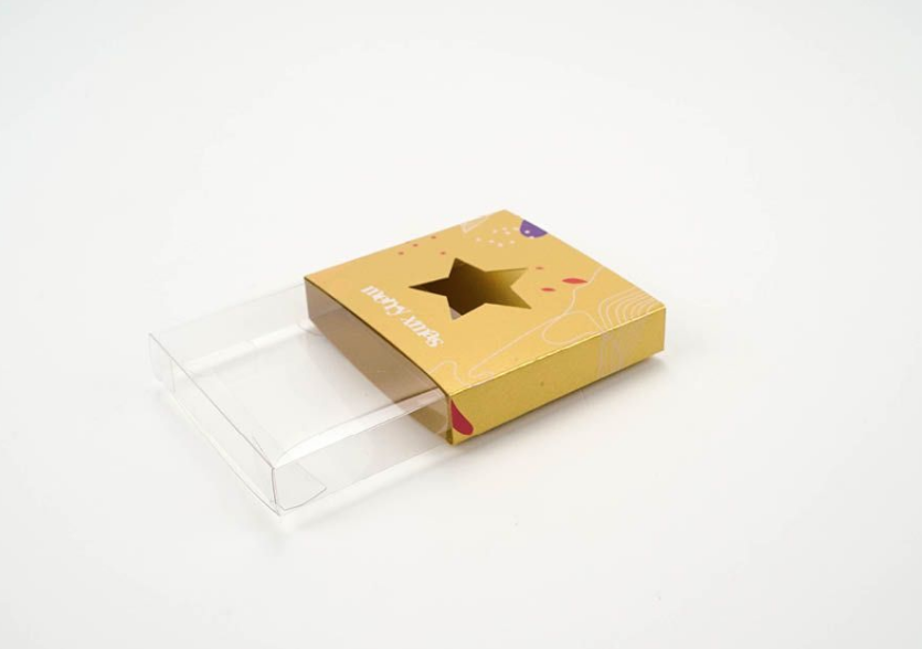 boite à tiroire carré avec découpe en forme d'étoile