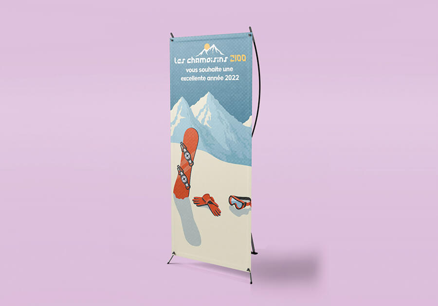 x-banner pour station de ski