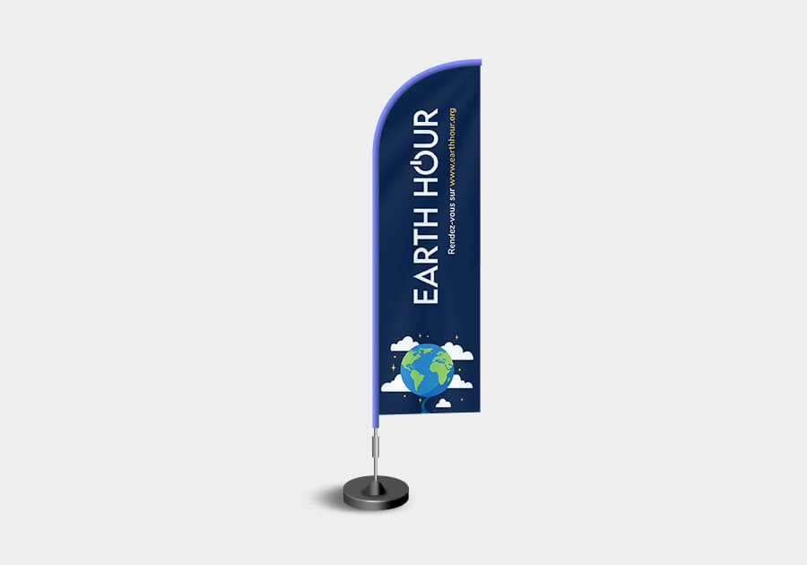 drapeau publicitaire earth hour