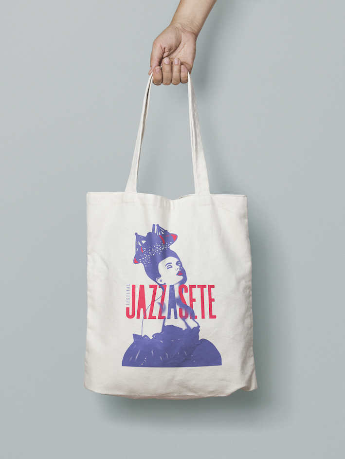 tota bag avec illustration de la 27ème édition du festival Jazz à Sète
