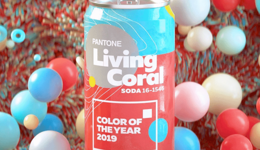 Canette de soda de couleur corail