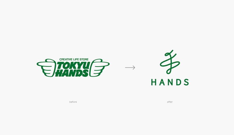 evolución de los logotipos de la marca Hands