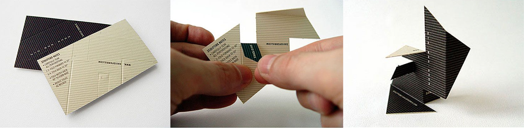 carte de visite qui se transforme en origami