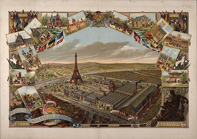 Carte postale illustrée de l'Exposition Universelle de 1889

